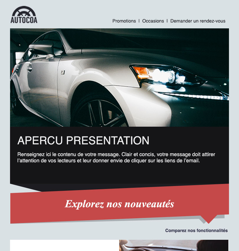 Auto Dealership template - Desktop